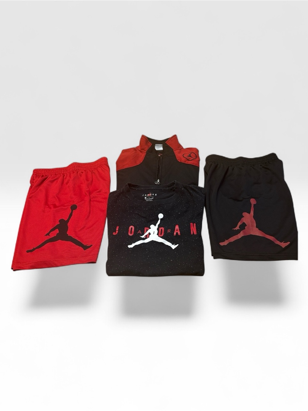 Jordan Kids Red and Black Athletic Shorts and Tee Set - Picture 3 of 13